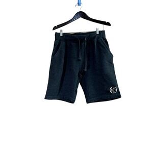 Live Fit Apparel size L men's grey sweat shorts with side and rear pockets,